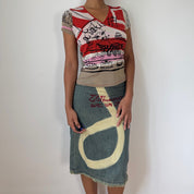 Vintage Euro Café Print Mesh Tee (S)