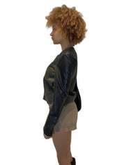 Vintage Y2k Angel Wing Tattoo Biker Jacket (M)