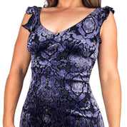 Vintage Paisley Burnout Velvet Dress (XS/S)