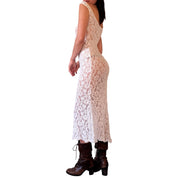 90s White Lace Gown (S/M)