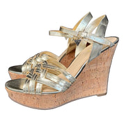 Guess Gold Platform Wedge Sandals (8)