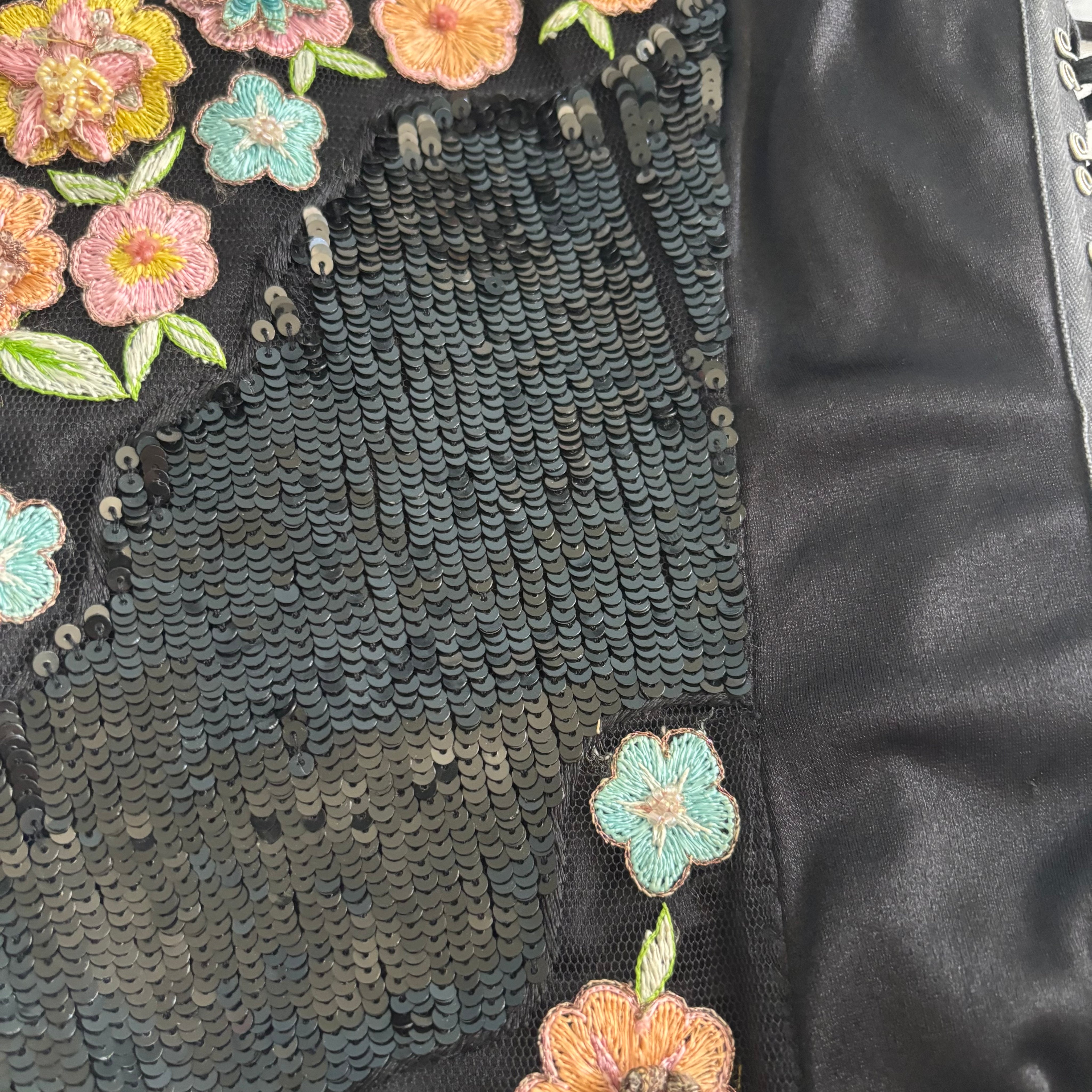 Italian Floral Lace Up Corset (S)