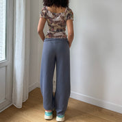 Vintage Italian Mesh Letter Print Top (XS/S)