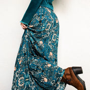 Teal Blue Blazer & Maxi Skirt Set (S)