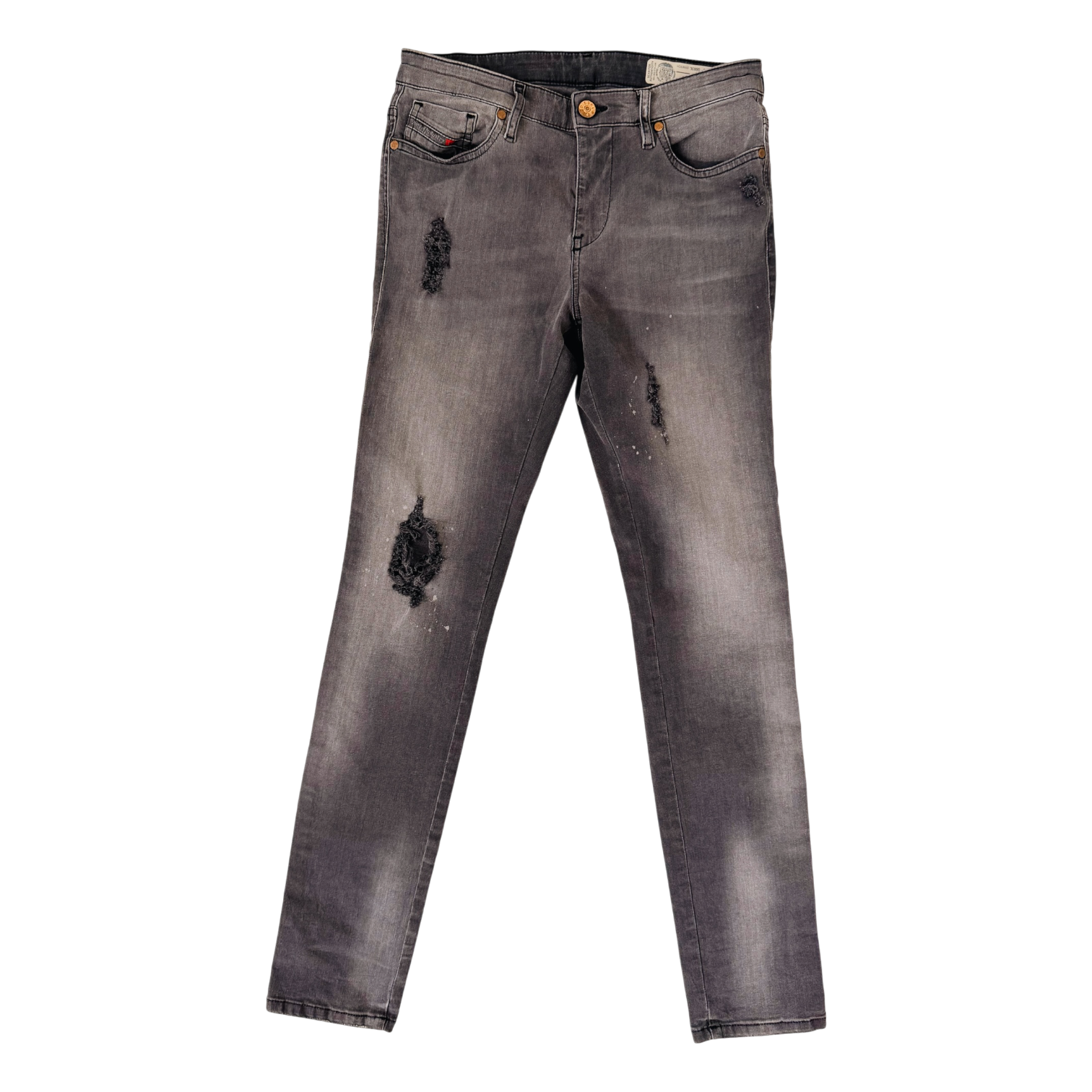 Diesel Gray Distressed Skinny Jeans (XS)