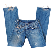 Diesel Distressed Ultra Low Rise Jeans (XXS)