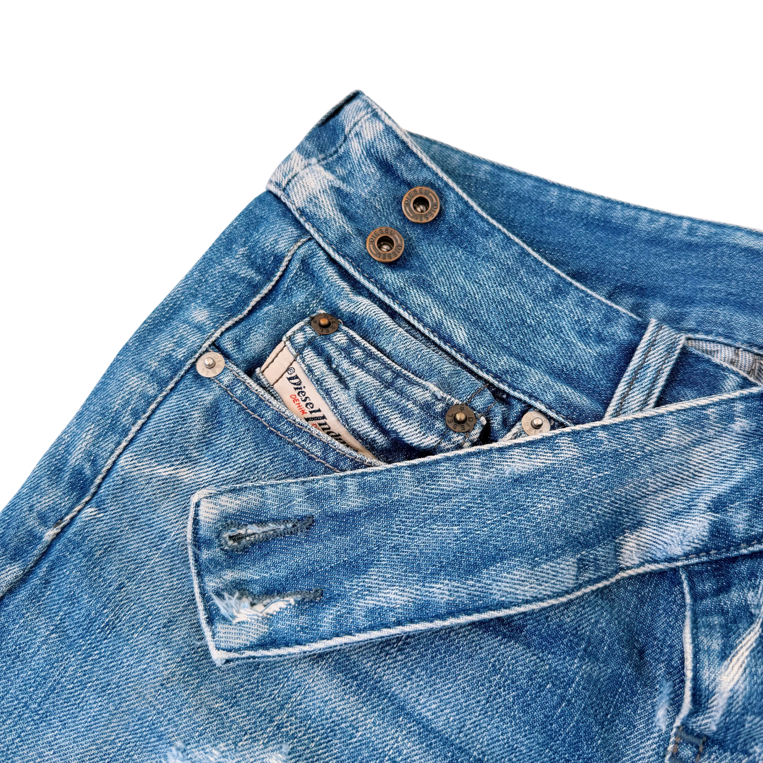 Diesel Distressed Ultra Low Rise Jeans (XXS)