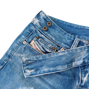 Diesel Distressed Ultra Low Rise Jeans (XXS)