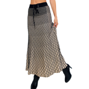 Black & Cream Knit Maxi Skirt (XS/S)