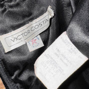 Feather Trim Velvet Off The Shoulder Dress (S)