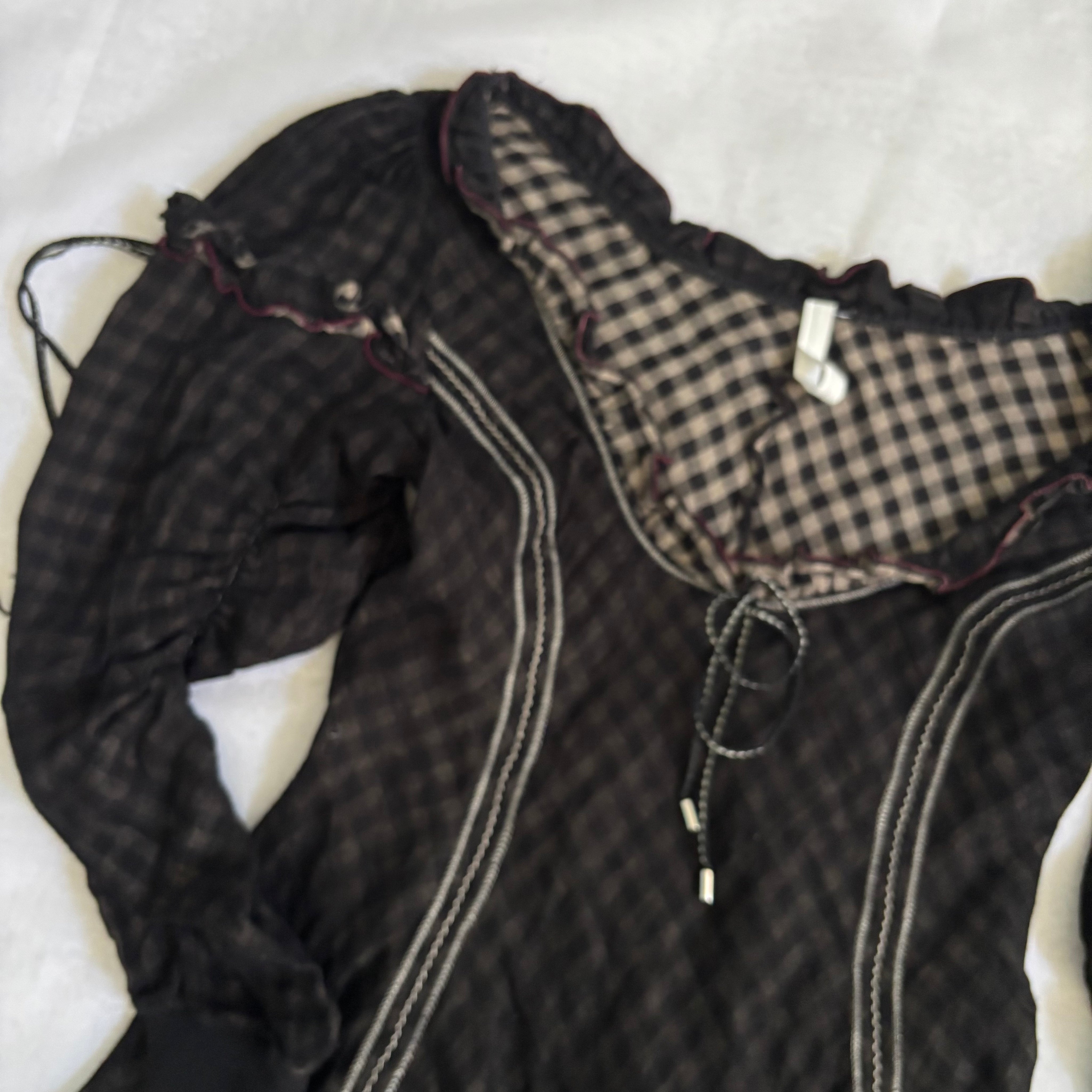Italian Deconstructed Plaid Mini Dress (M)