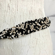 Black &white beads belt