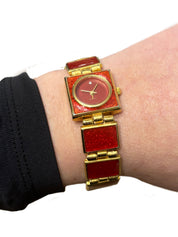 Retro Red Sparkle Watch