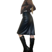 Vintage Morgan De Toi Leather Midi Skirt (XS/S)