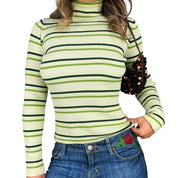 Vintage Striped Fitted Turtleneck (S/M)