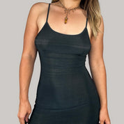 90s Bodycon Midi Slip Dress (S)