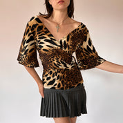 Y2K Slinky Leopard Top (L)