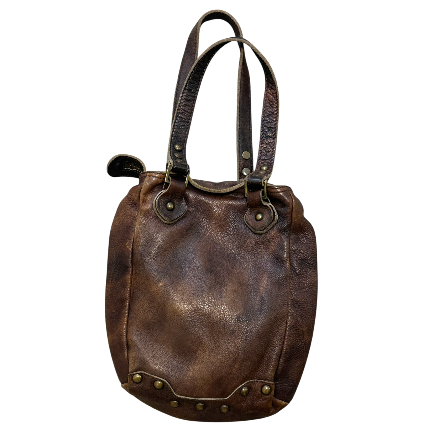 Vintage Diesel red Label Brown Leather Western Studded Shoulder Bag