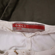 Y2K White Baggy Low Rise Cargo Pants (S)