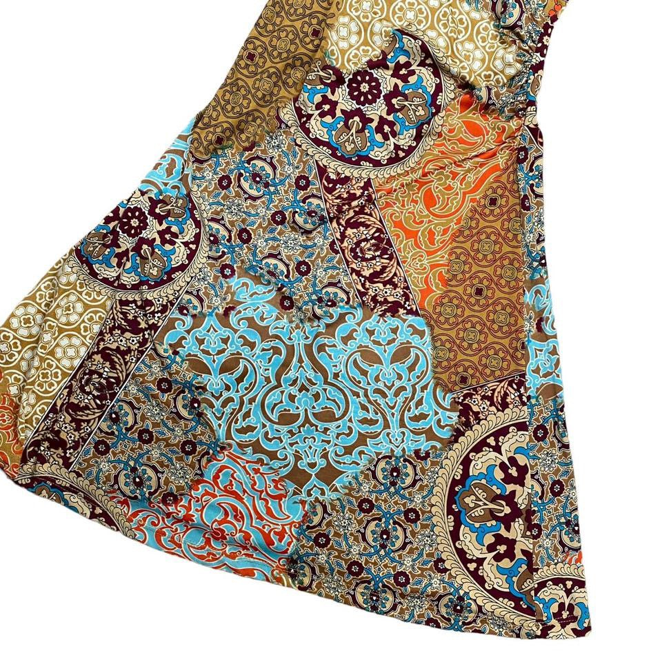 Y2K Paisley Halter Dress (S-M)