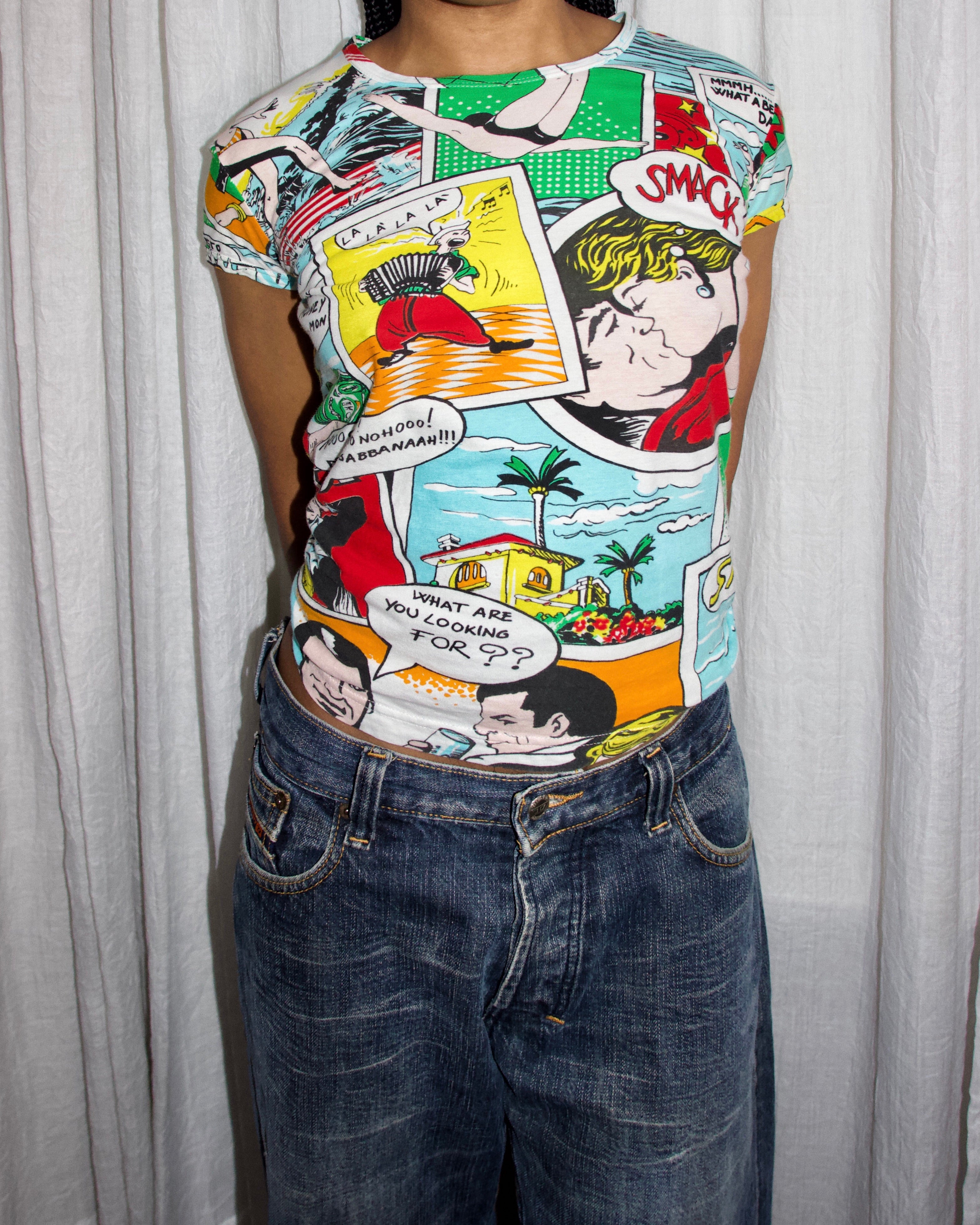 SS2004 Dolce & Gabbana Pop Art Comic Baby Tee (XS/S)
