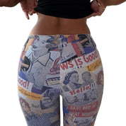 Vintage Graphic Print Pants French Y2K (XS/S)