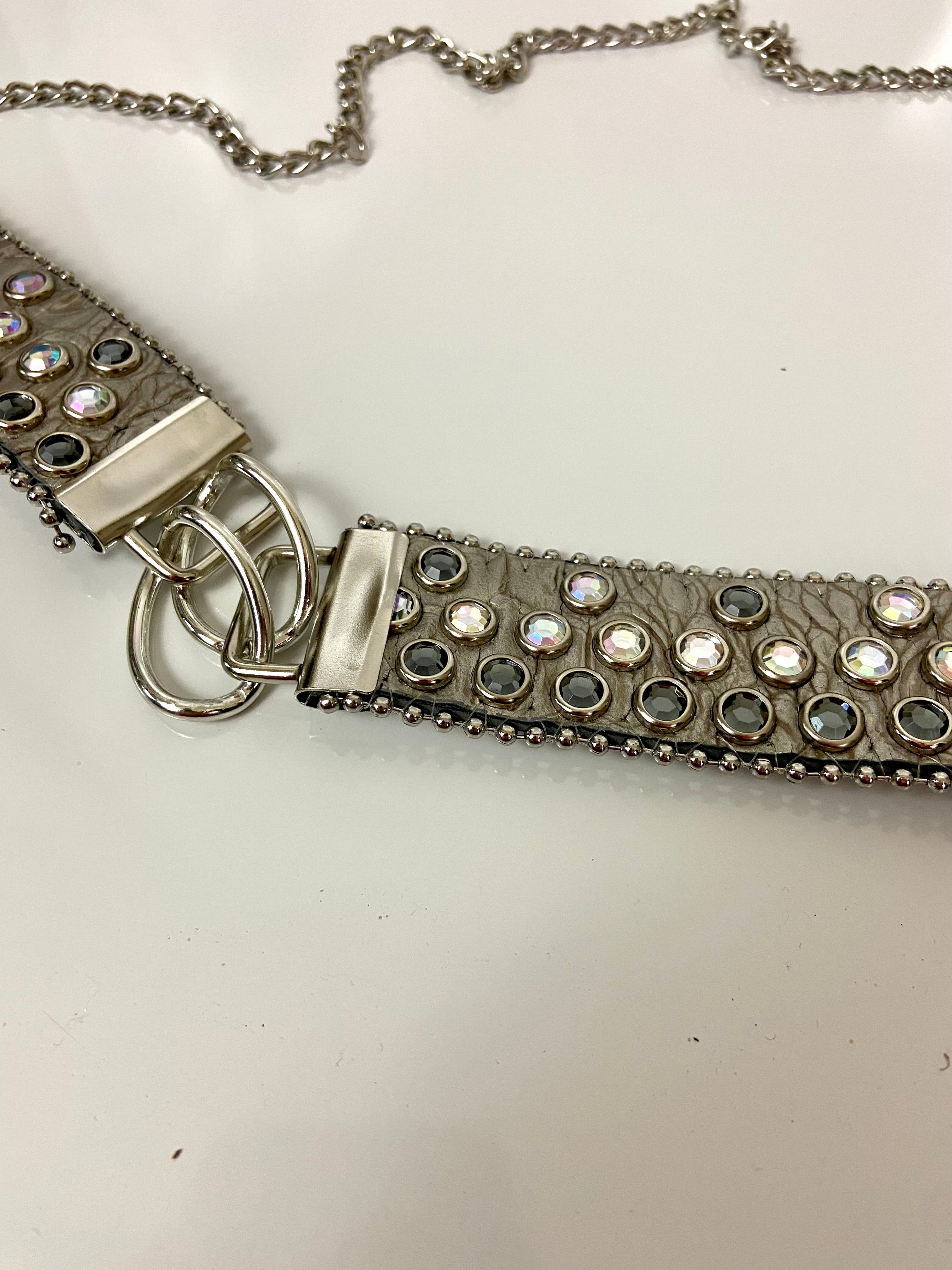 Reworked leather and chain belt
