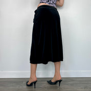 Black Velvet Midi Skirt w/ Pockets (XS/S)