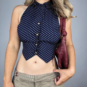 1950s Polka Dot Backless Top (XS/S)