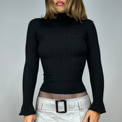 Bebe Y2K Silk Knit Turtleneck (S)