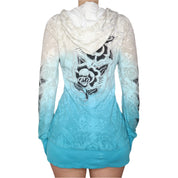 Y2K ED HARDY Graphic Zip Up Hoodie (M)