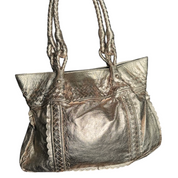 Vintage Elliott Lucca Genuine Leather Gold Hobo Bag