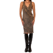 90s Pure Silk Cheetah Dress (M)