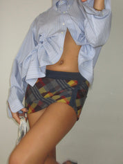 Primary Plaid Micro Mini Skirt (S)