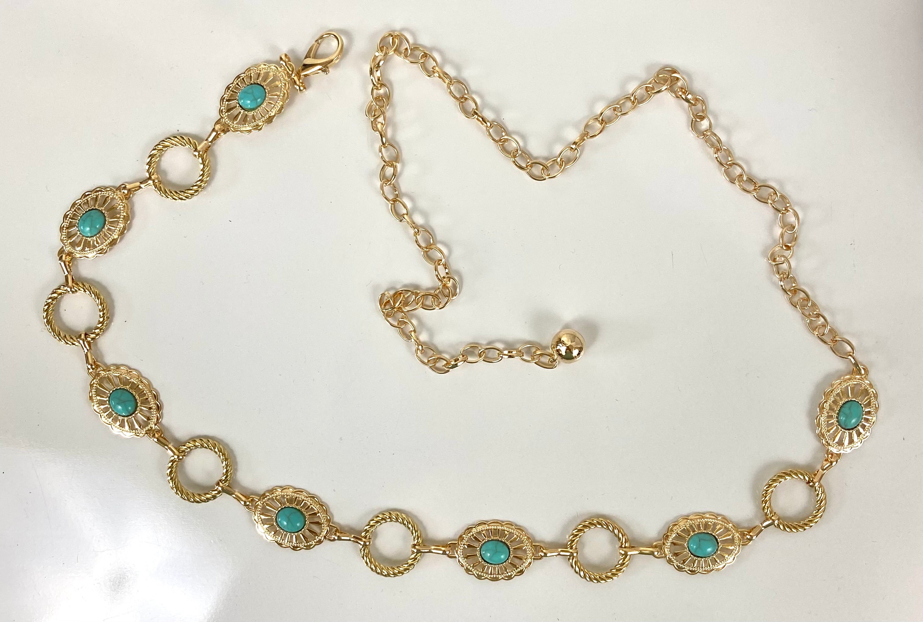 Simple gold waist chain belt