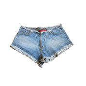 Y2K Vintage Denim Micro Booty Shorts (S)