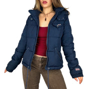 2000s Hollister Navy Puffer Coat (L)