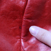 Y2K Sexy Fitted Red Italian Leather Jacket (S)