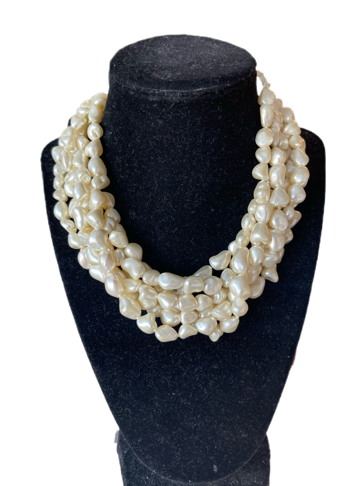 Real Baroque Pearl Choker with 6 Strands
