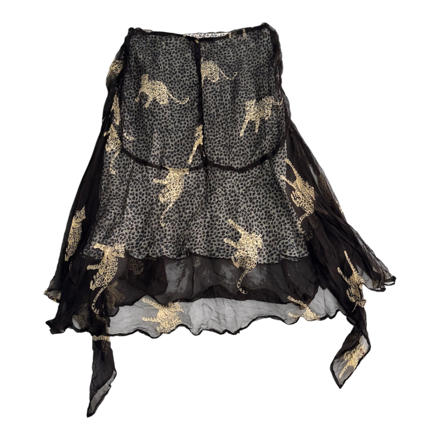 Derhy Leopard Ruched Skirt (XS/S)
