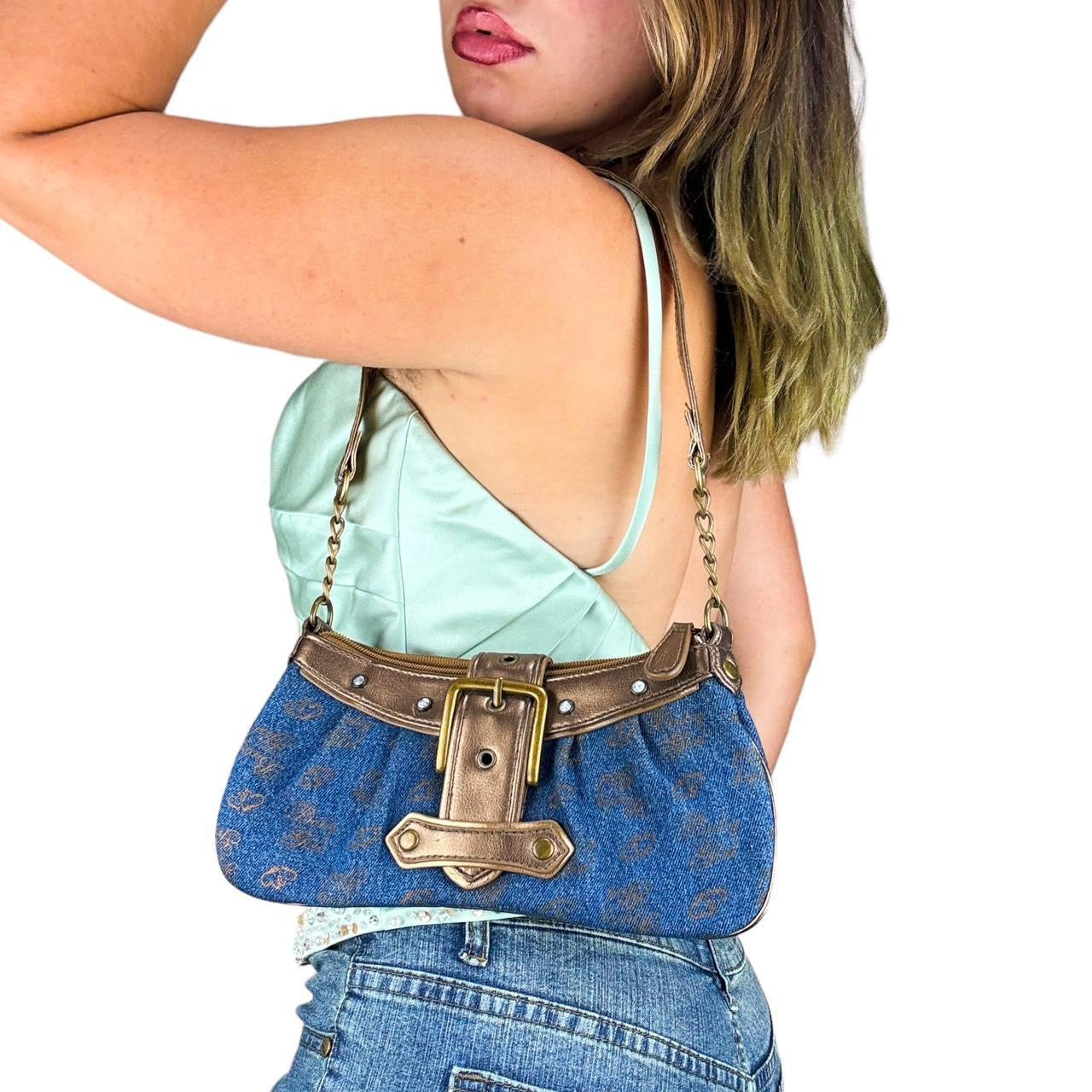 Y2K “Baby Girl” Denim Buckle Bag
