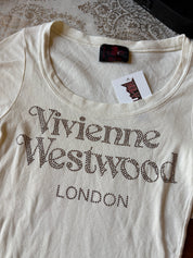 Vivienne Westwood Rhinestone Logo Baby Tee (XS/S)