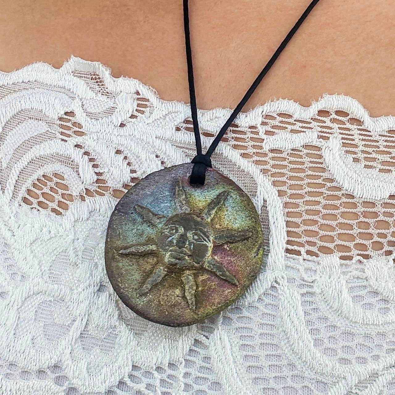 Vintage Reversible Sun & Moon Necklace