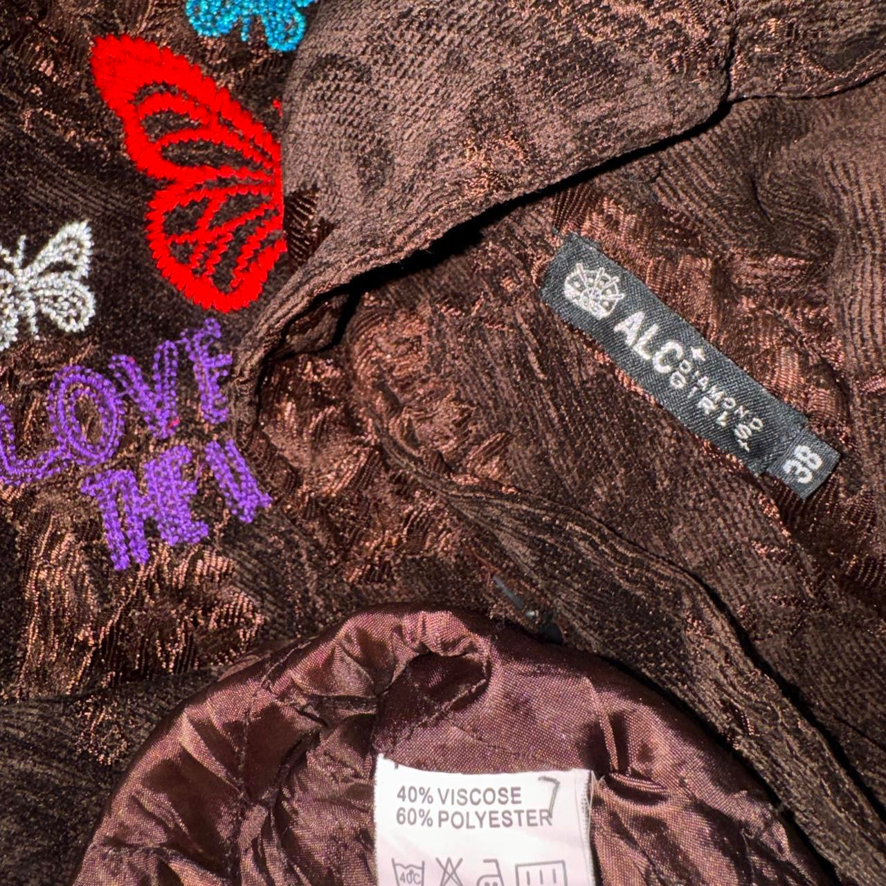 Embroidered Butterfly Graphic Corduroy Tapestry Coat (M)