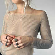 Nude Mesh Crystal Longsleeve (XS)