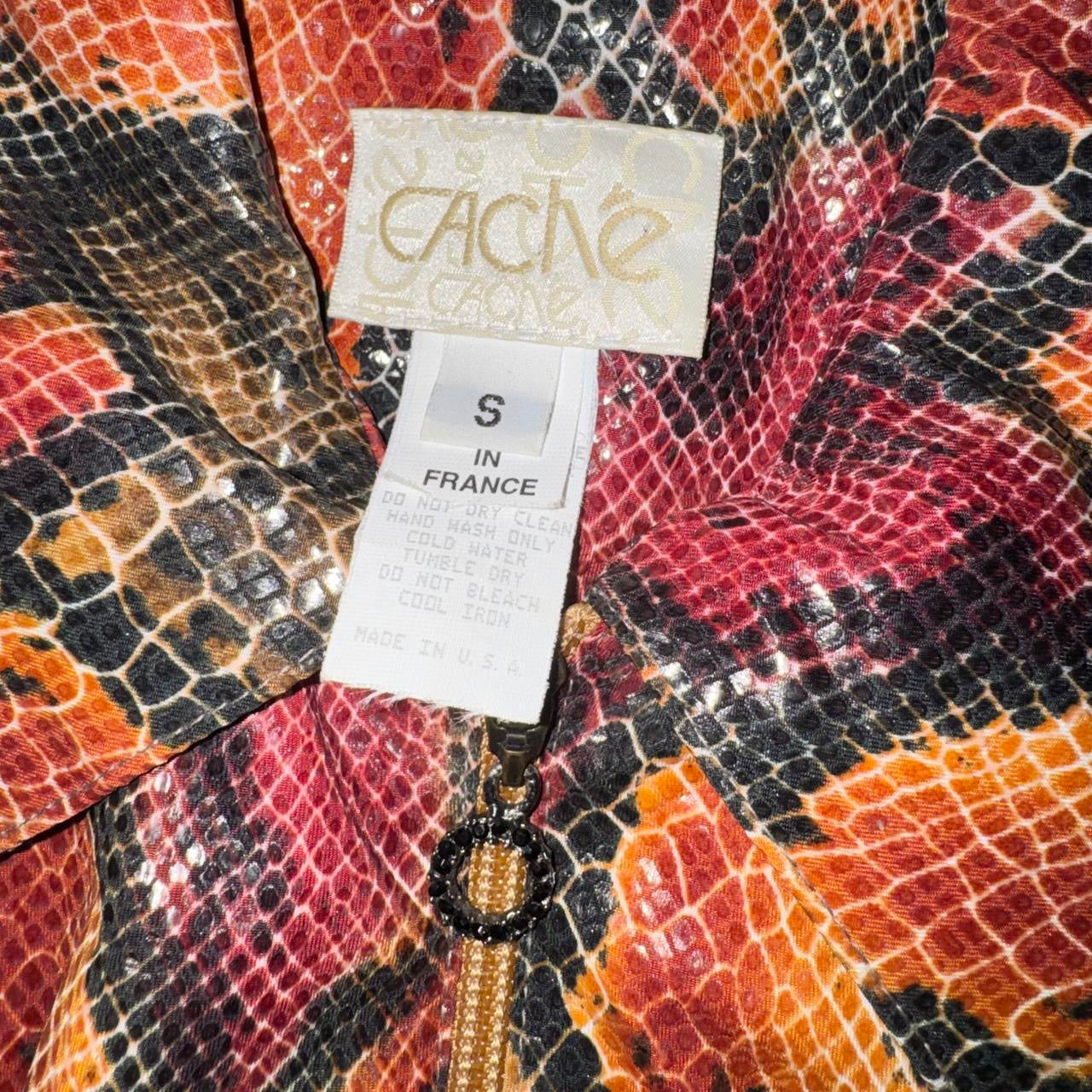 Caché Wet Look Snakeskin Dress (S)