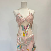 Silk Butterfly Halter Dress (S)
