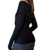 Y2K Off Shoulder Sweater Top (M)