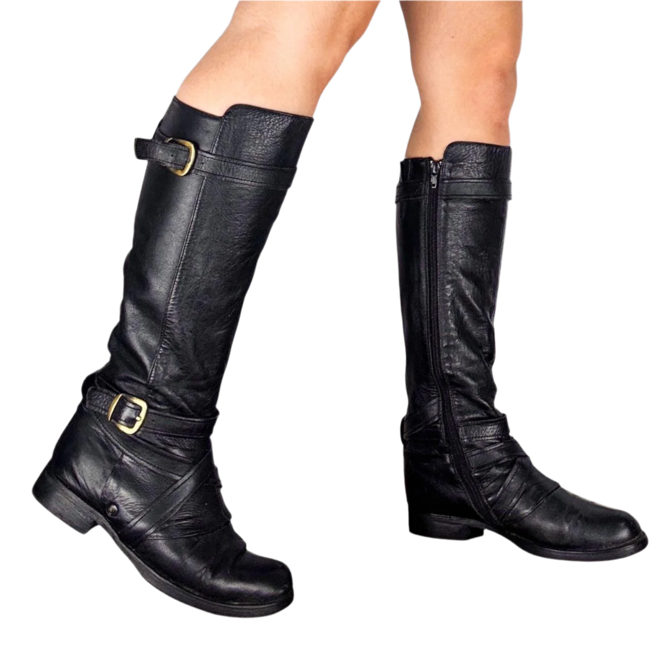 Vintage Black Leather Riding Boots (7)