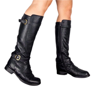 Vintage Black Leather Riding Boots (7)